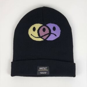 WESC PUNCHO FUNNY AND SAD FACE BEANIE